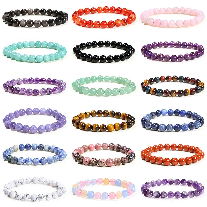 Браслет из камня тигровый глаз с натуральным кристаллом