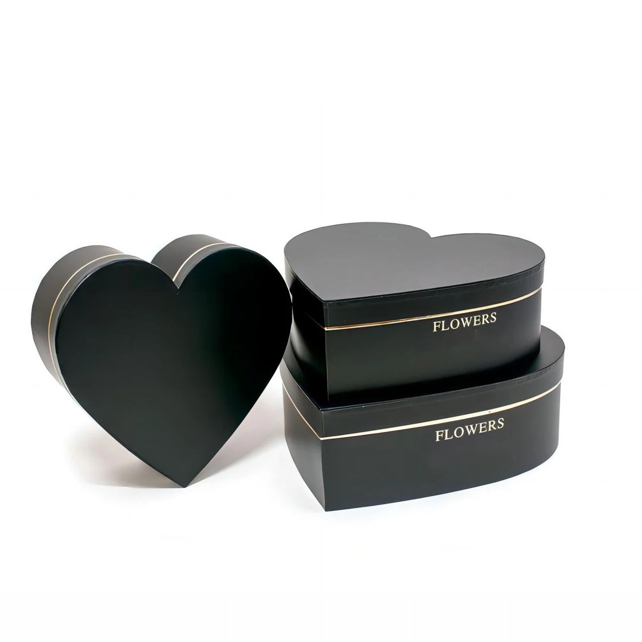 Custom Heart Shaped Unique Love Rose Bouquet Flower Two Piece Neck Paper Boxes for Luxury Gift Packaging