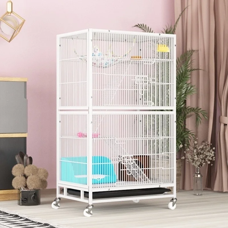 Pet Products Encrypted golden squirrel cage demon king three-story villa chinchilla flower branch mouse honey bag glider