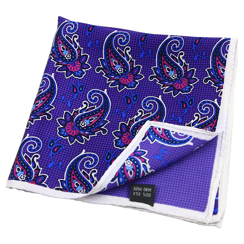Hamocigia Custom Factory Manufacture Suit Accessories Handkerchiefs Silk Printed Pocket Square Holder
