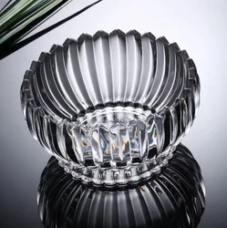 Zhejiang yiwu custom big  round glass decoration  decorative snack nuts and dried dry serving  fruit plate tray