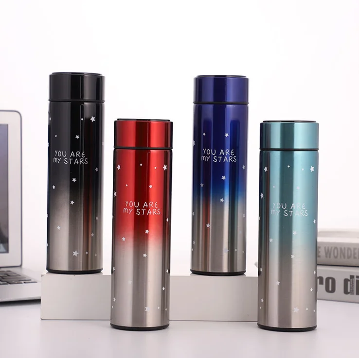2021 hot sale vacuum cup LDE with touch screen cover temperature display smart 304 stainless steel water bottle