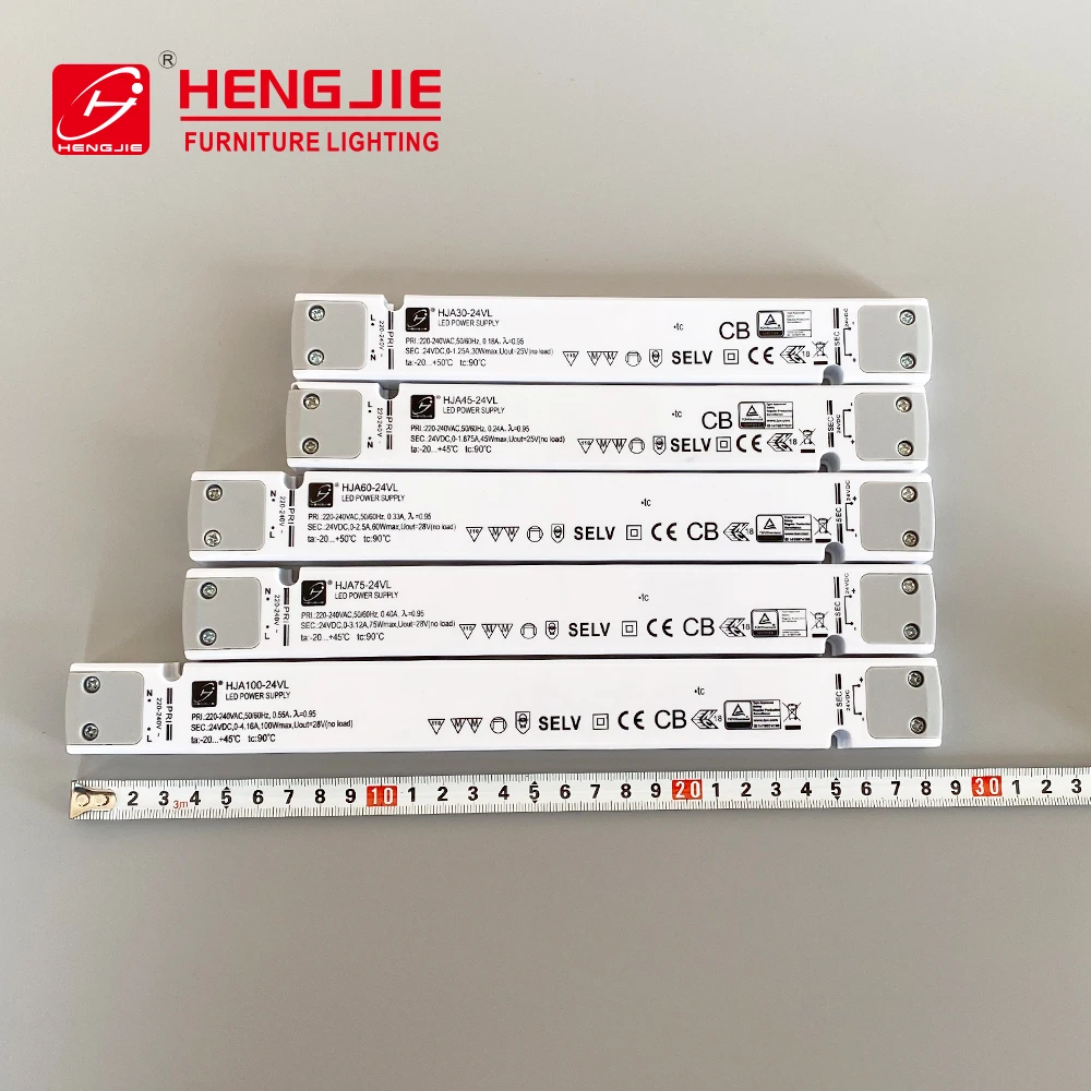 HENGJIE  Ultrathin Strip Constant Voltage Driver 100W 12V/24V Transformer