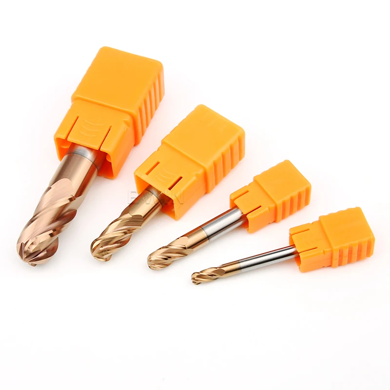 HRC 55 Carbide Micro-Diameter Ball Nose End Mill 2 Flute 6mm 4mm Standard Ballnose Endmill Blade Milling Cutter