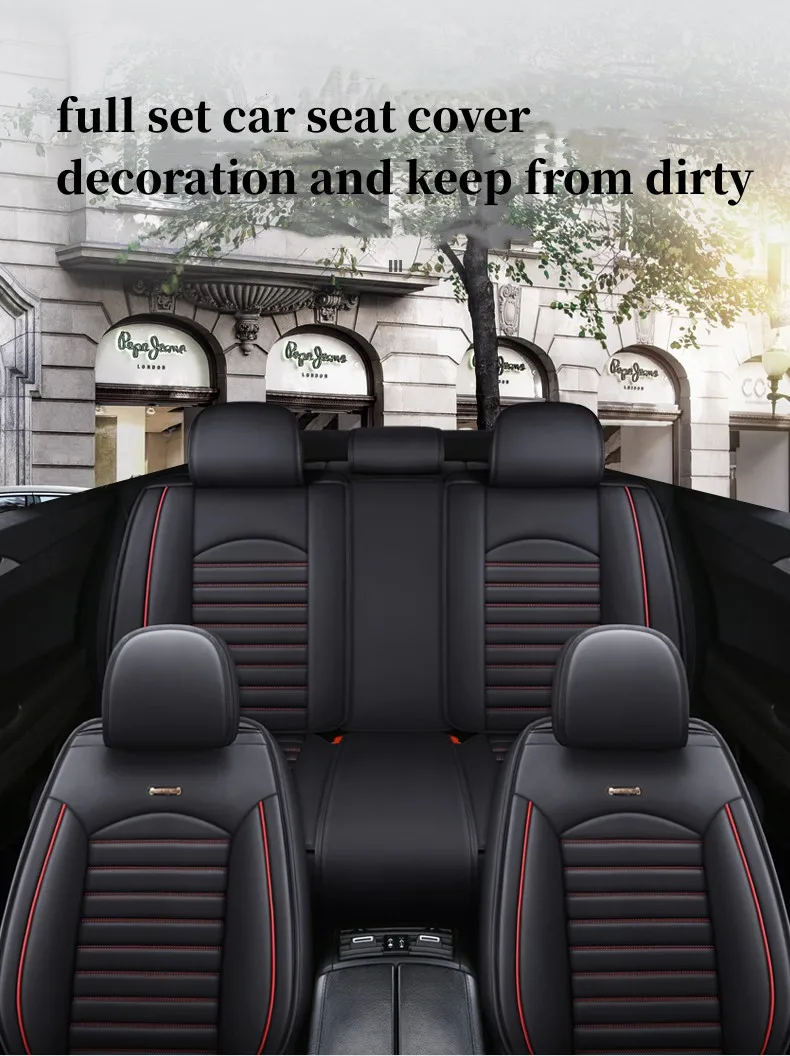 Factory Wholesale High Quality Pu Leather Car Seat Cover Pu Leather Universal Cushion 5-seater Full Set Car Seat Protector