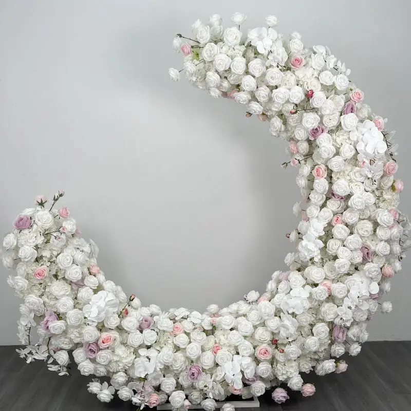 High Quality Heart-Shaped Flower Arch Wedding Stage Props Decor Christmas Floral Stand Artificial Flowers for Proposal Scenes