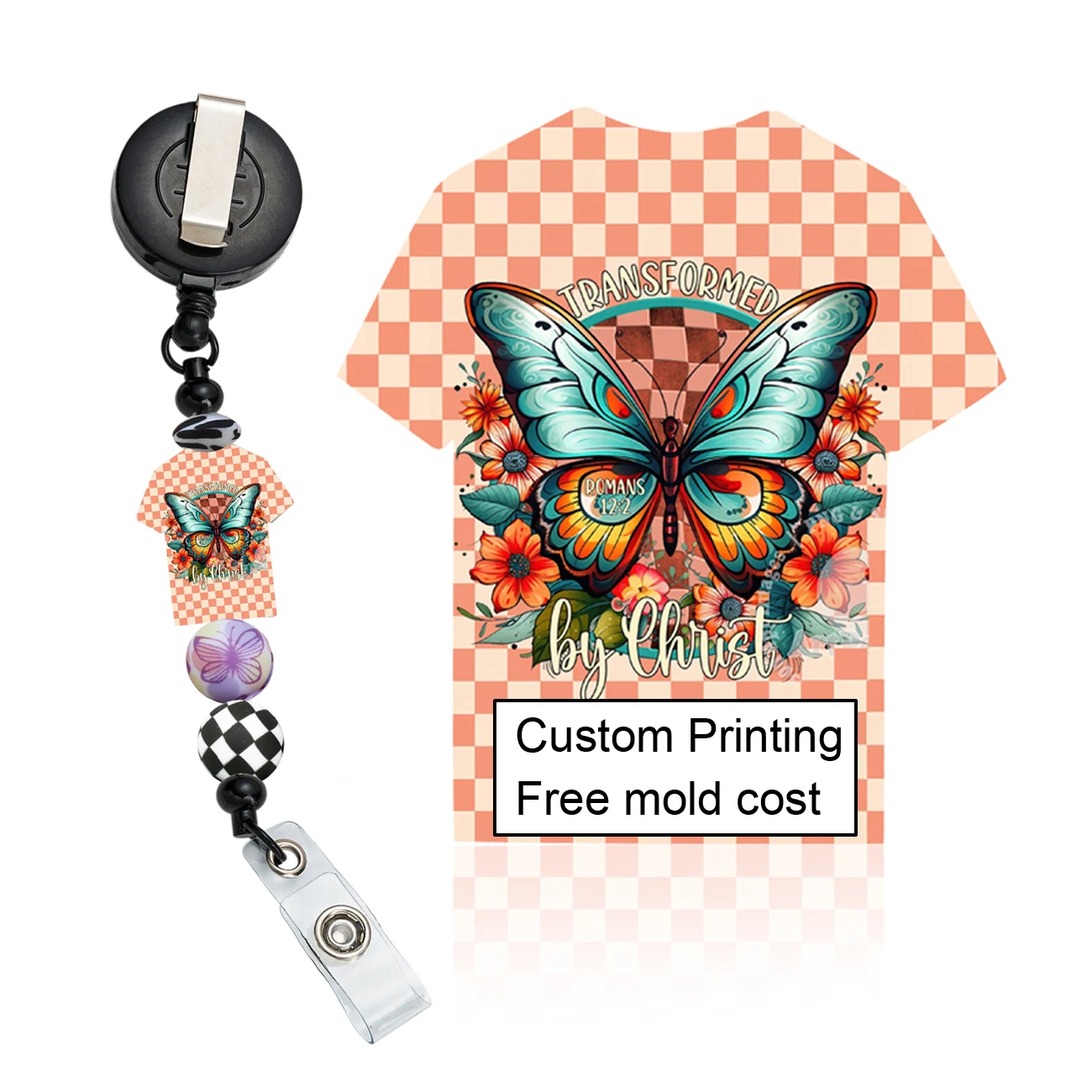 Силиконовые бусины в форме футболки с индивидуальным принтом