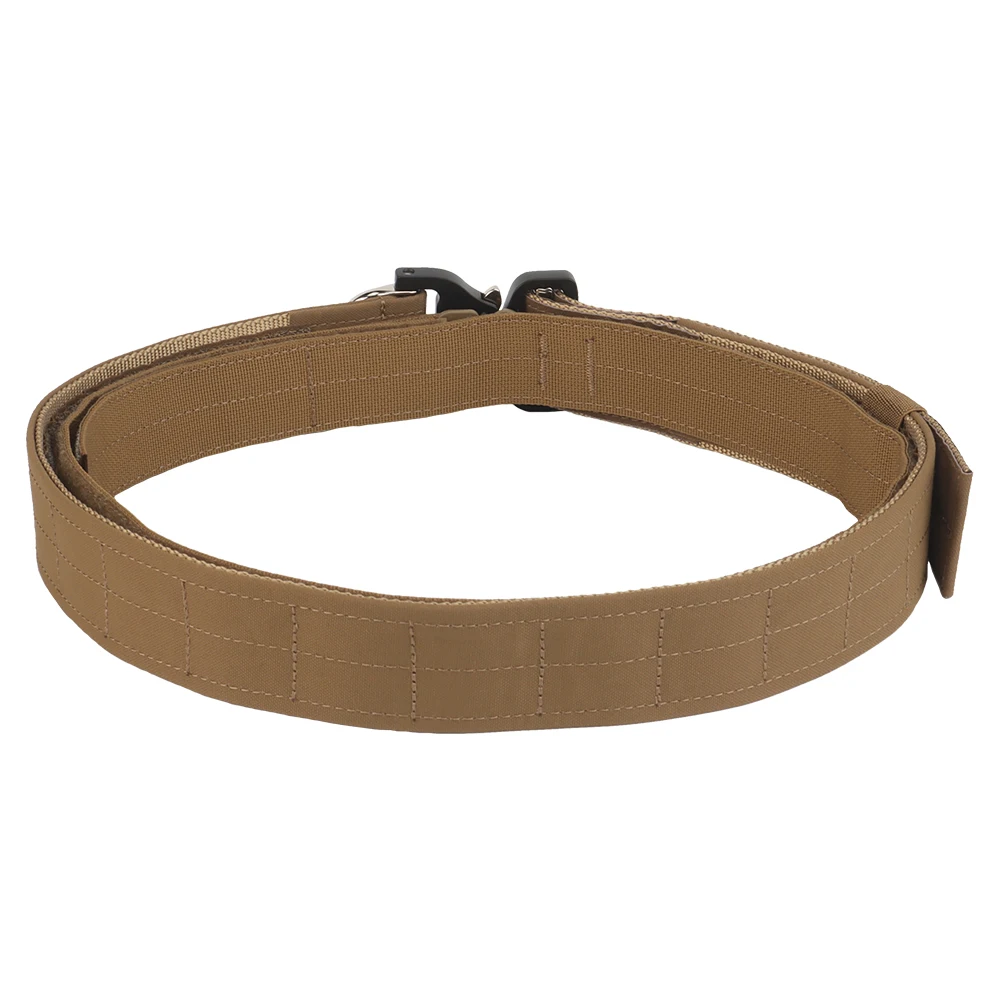 Factory Wholesale Heavy Duty Nylon Adjustable High Strength Tactical Belt Plastic Buckle Coyote Brown Inner and Outer Belt