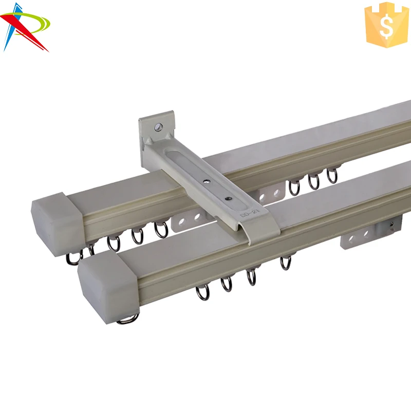 Customizable Japanese Aluminum Ceiling Curtain Track, Double Hotel Curtain Track