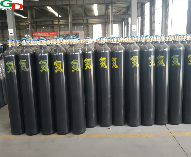 High Quality Seamless Metal Cylinder 40L 50L 99.999% Purity Nitrogen Gas Bottle Industrial Use for Chemicals
