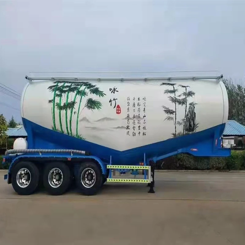 45 CBM Bulk Cement Tank Trailer 3 axle Fly Ash Cement Bulker Silo Tanker Pneumatic Semi Truck Trailer for sale