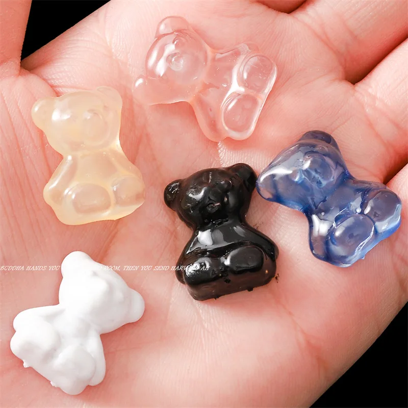 120pcs Cute Transparent Bear Display Shelf Nail Polish Acrylic UV Gel Showing Color Card Flat Bottom Nail Tips Display Board