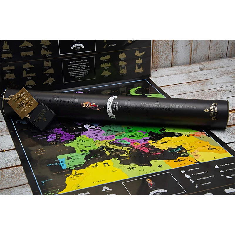 Wholesale Kids world map scratch off map poster