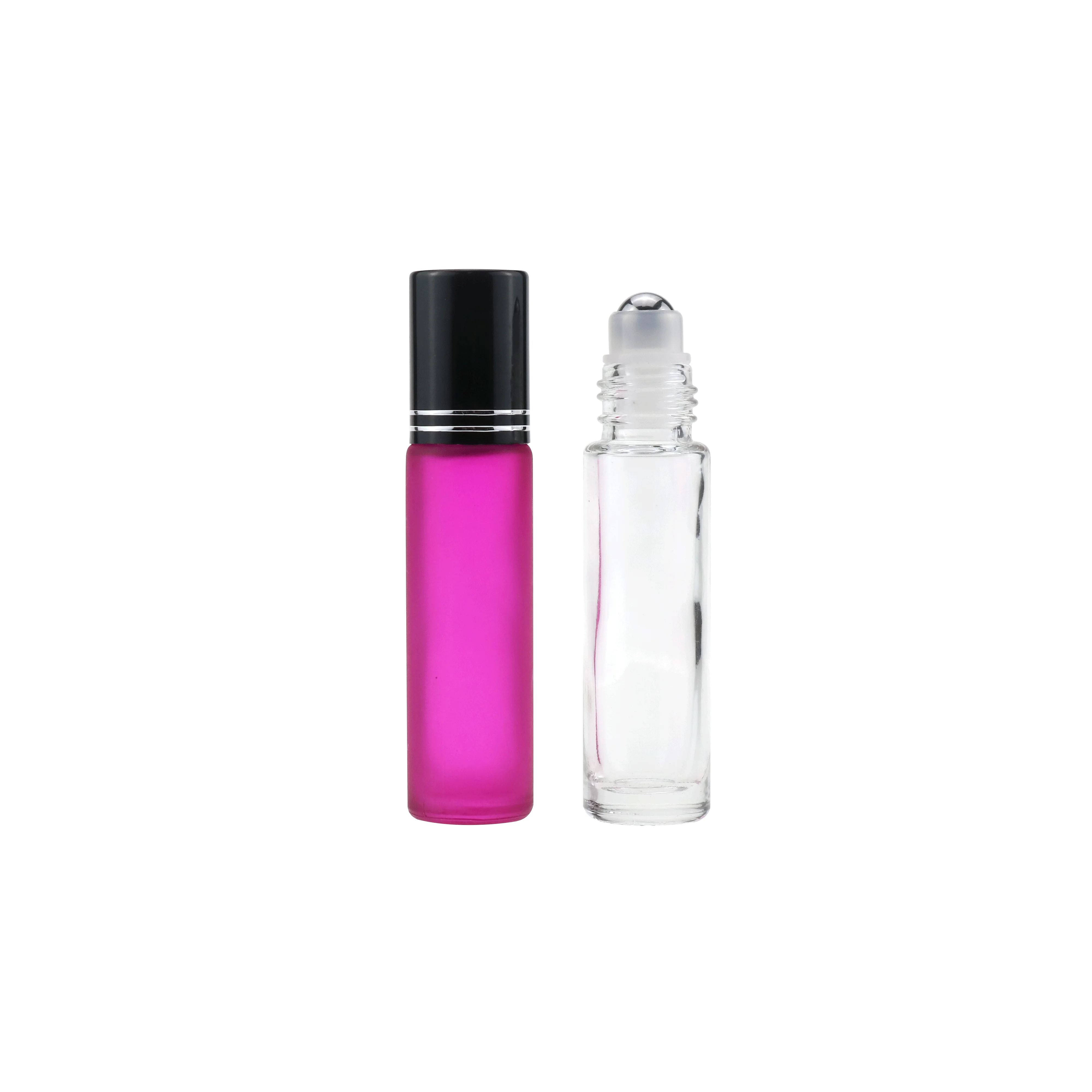 empty roll on matte black  bottles 5ml  10ml 15ml uv fragrance bottle with glass roller metal roller ball for perfume oil