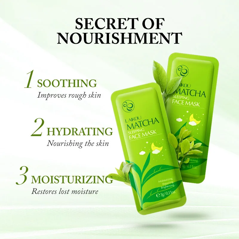 Hot Selling Korean Facial Mask With Matcha Mask To Smoothing The Lines Leave Skin Firming Mask Powder