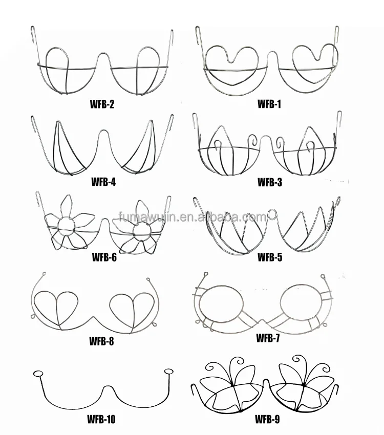 Hot selling heart shape flower shape butterfly style fast shipment stainless wire frame wire bra carnival