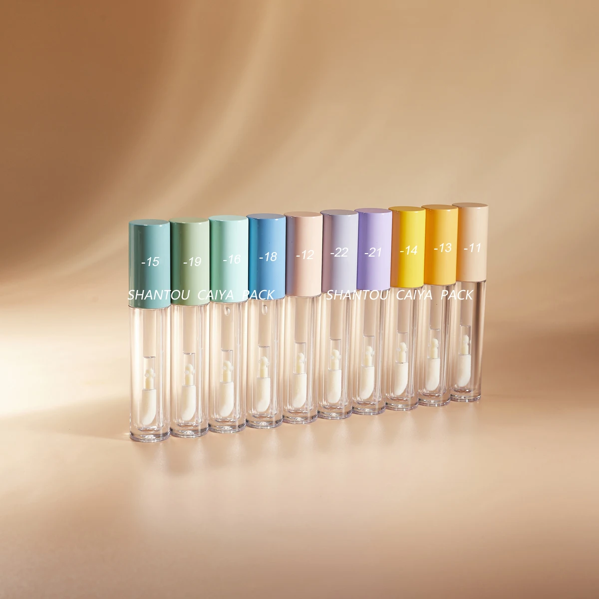 CAIYA UV Glossy Lip Gloss Container Tube Lipgloss Tube with Large Brush 4ML Popular Hot Pink Private Label Empty Lip Tint Bottle