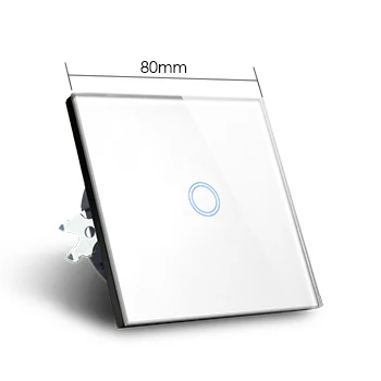 EU standard Touch Switch White Crystal Glass Panel Touch Switch Light Wall Touch Screen Switch