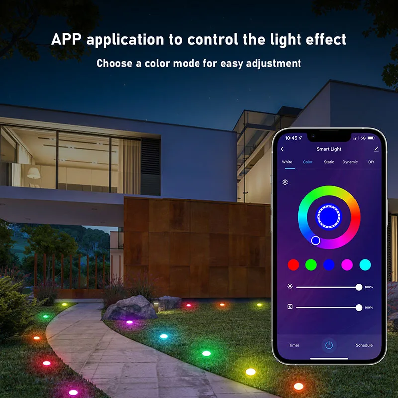 Tuya Arrival Outdoor Waterproof Led Landscape Lighting Wifi Smart Control With 10M 15 Lights For Garden Lawn Pathway Lighting