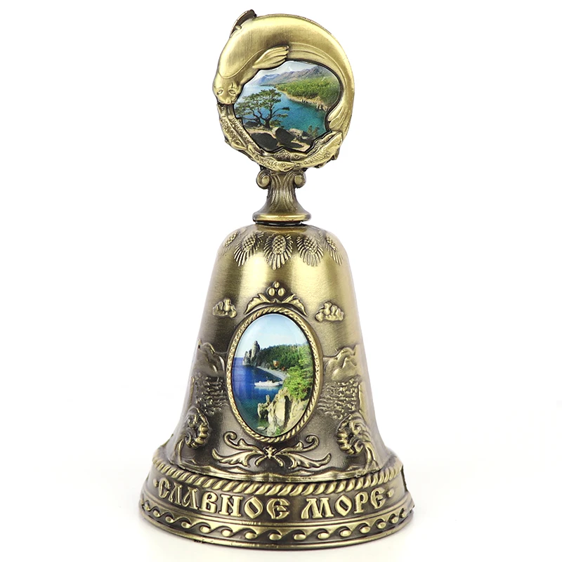 High Quality Custom Design Antique Vintage Russia Tourist Souvenir Metal Hand Dinner Bell