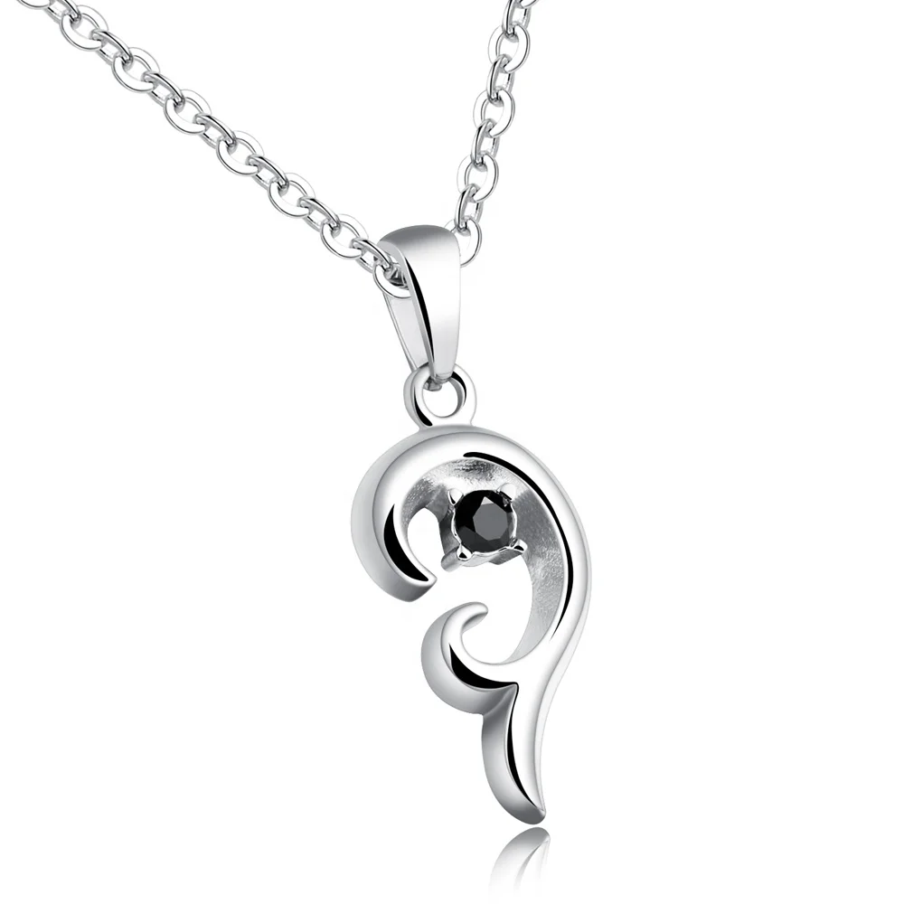 Most Popular CZ Couple Broken Heart Teething Necklace Amber Biwa Pearl Mala Necklace