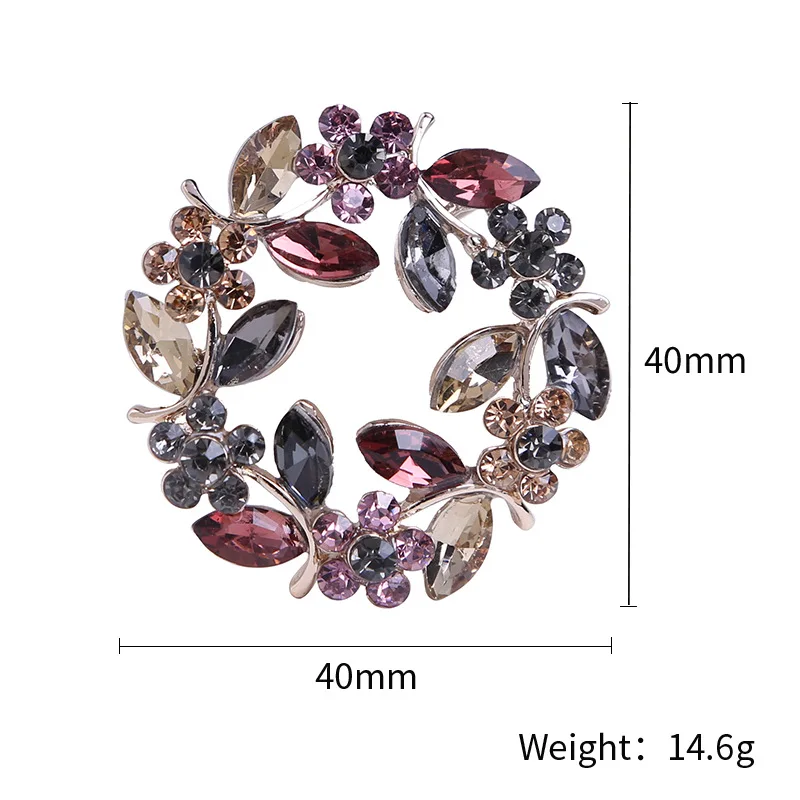 Wholesale Colorful Crystal 6 Flower Brooches for Women