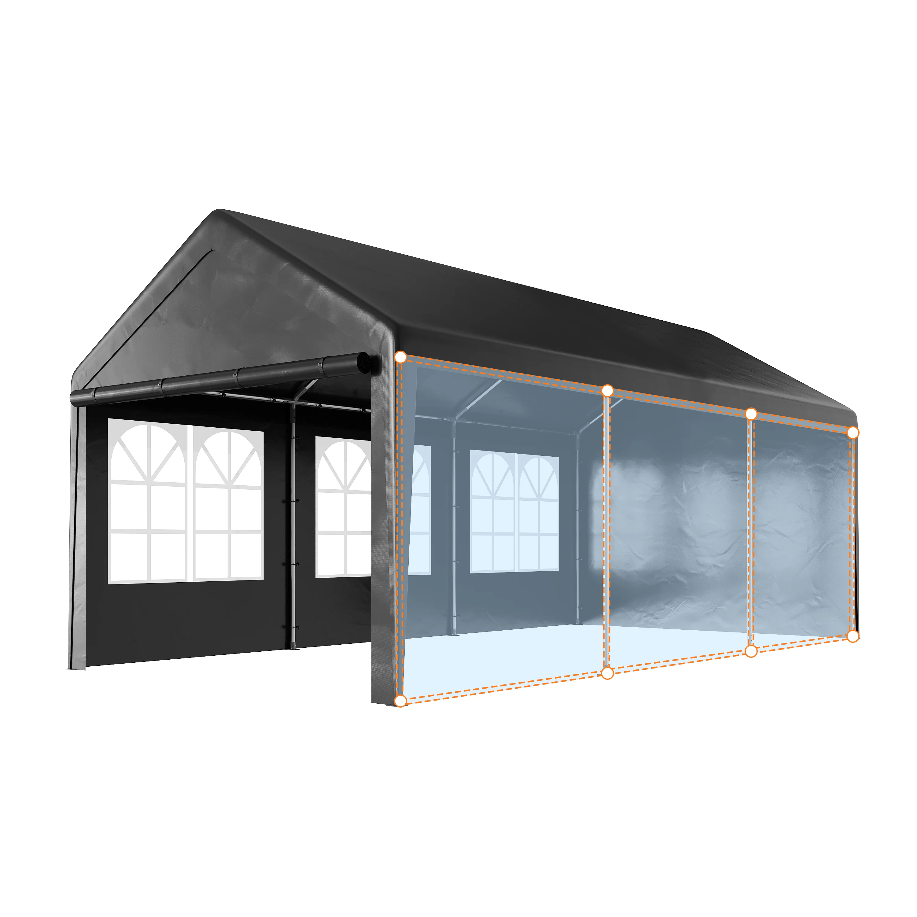 20ftx20ft 20 футов * 12 Водонепроницаемый Цвет Cutome большой carport PE 8 ног палатка для вечеринок с павильоном