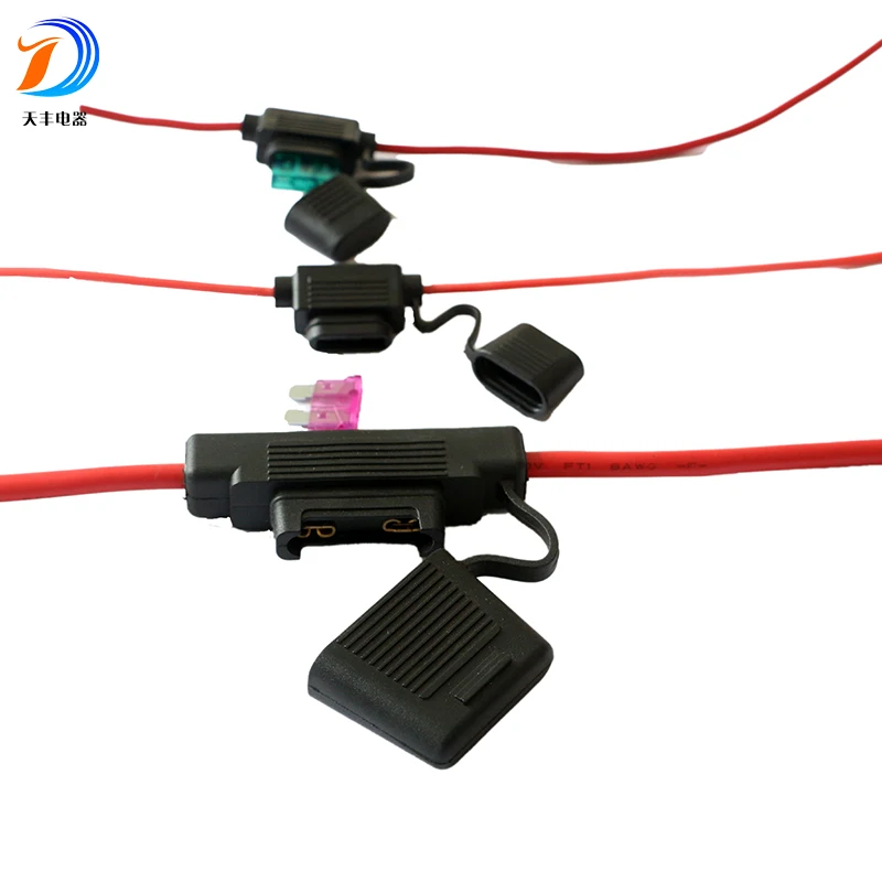 
Customized wired lead plastic mini/medium/maxi blade fuse inline waterproof automotive fuse holder for auto/car 