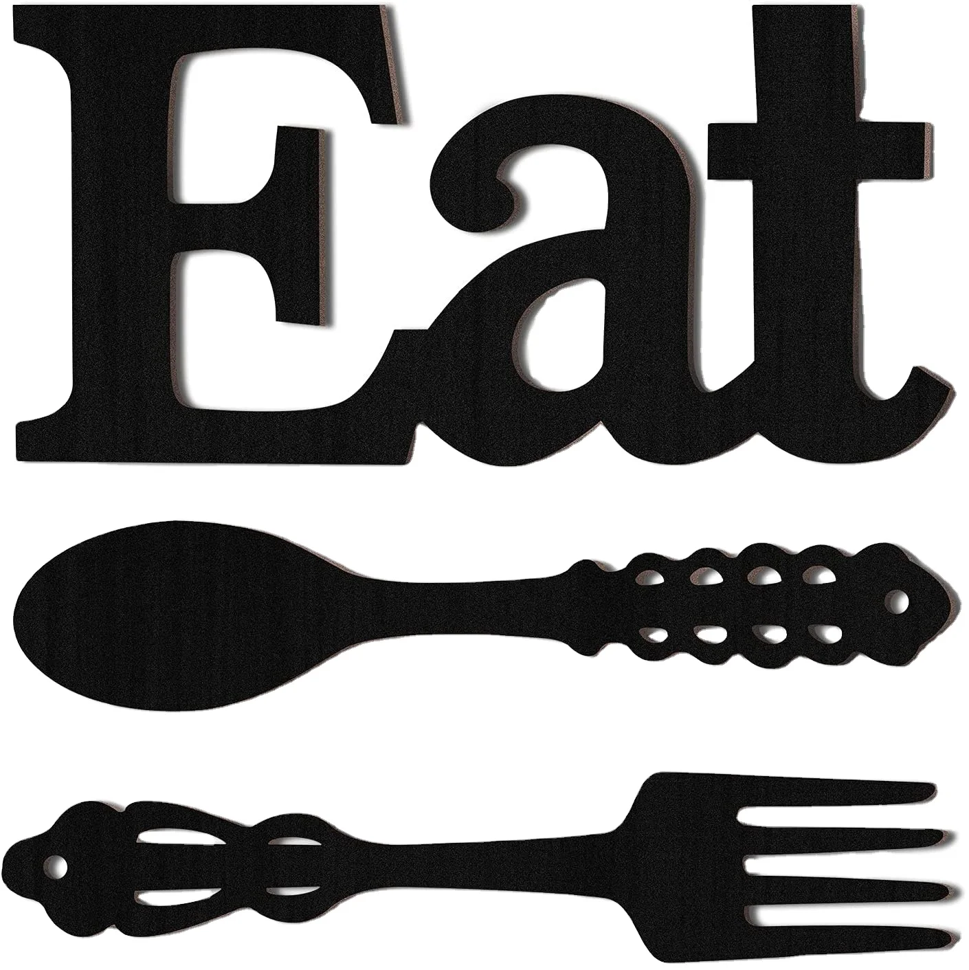 Menu, fork, spoon Wall decoration Lovely kitchen and dining room decoration Hanging wooden dining room country wall art