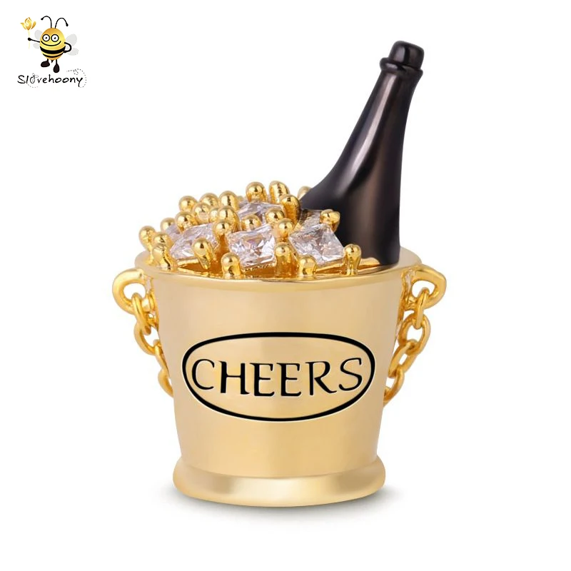 2022 модные ювелирные изделия на заказ из стерлингового серебра 925 пробы, Изящные Ювелирные изделия, подвеска в виде ледяного пива, подвески для браслета