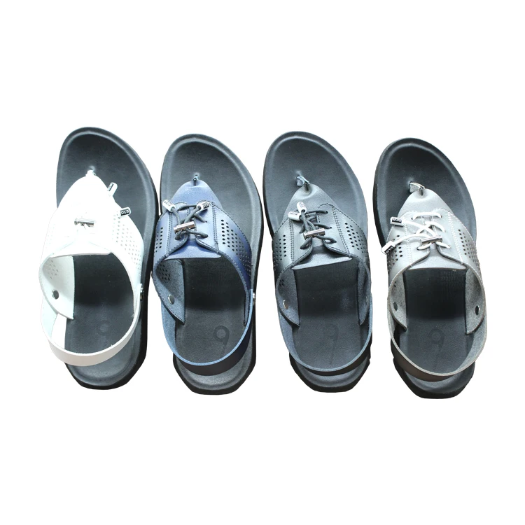 Leisure style decorative bandage breathable leather sandals for men 2020