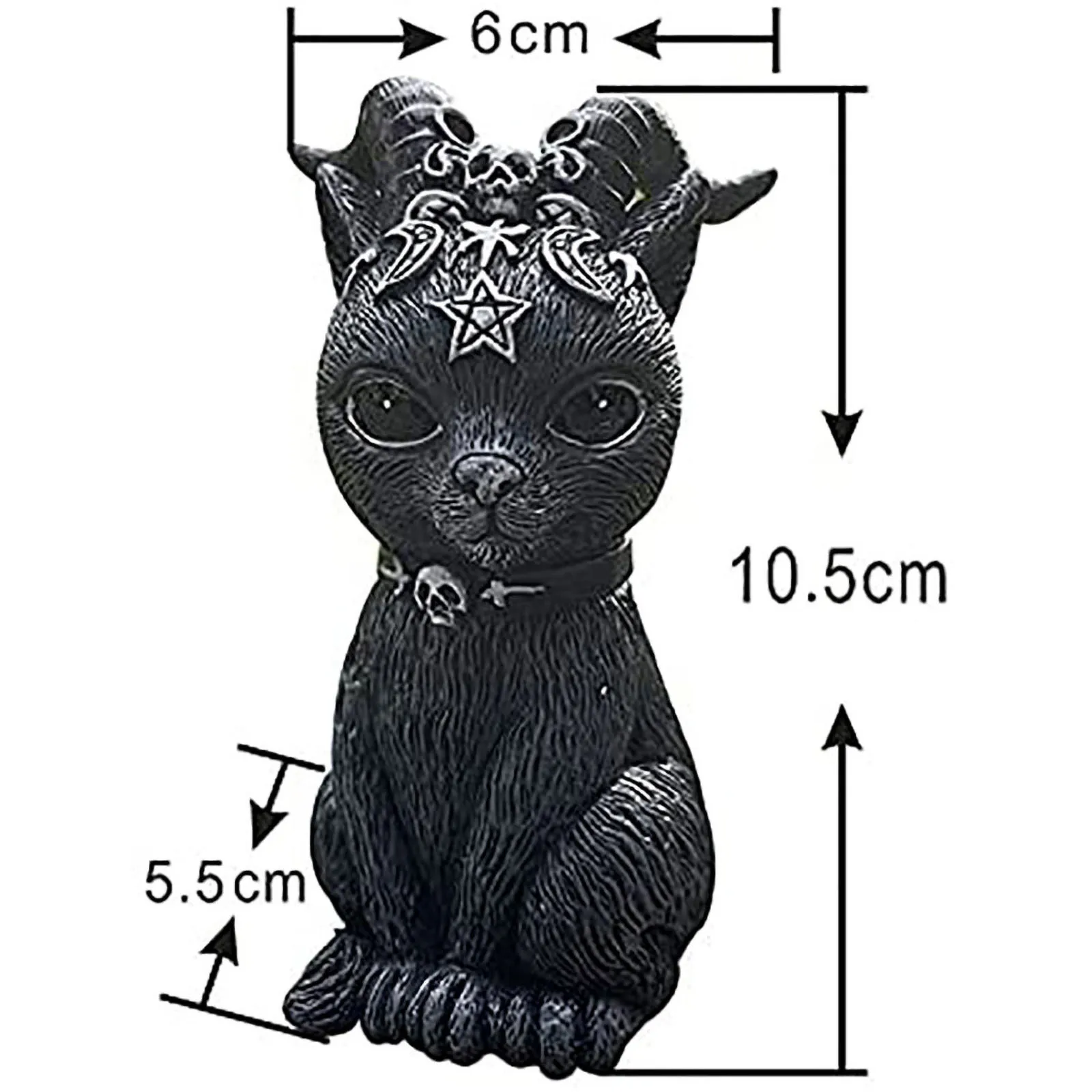 Fengzhi Factory Three demon cats Halloween Shrine Guardian Magic Cat Creative resin ornament Black Cat resin crafts