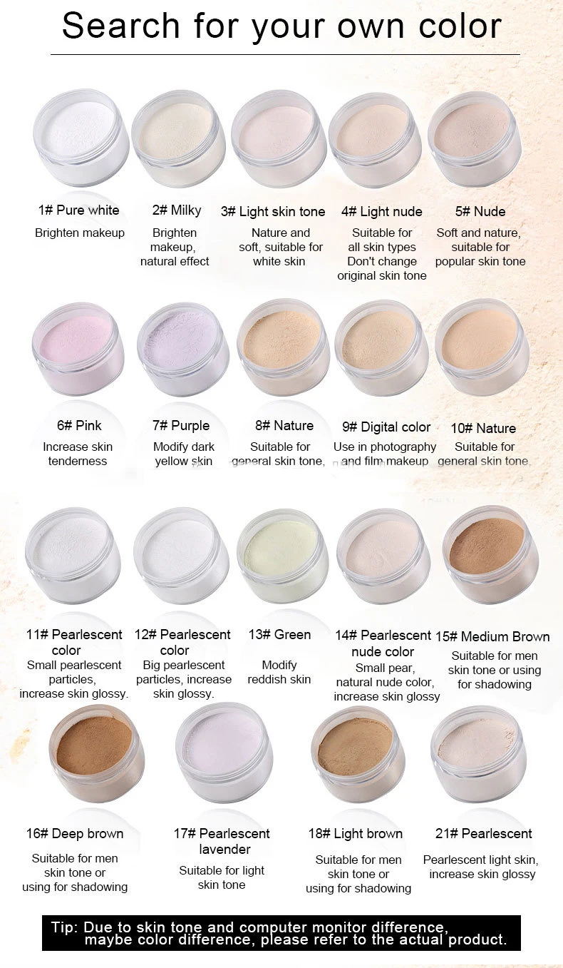 Wholesale Makeup Supplies High Selling Finishing Oil-control Makeup Loose Powder setting powder For face make up