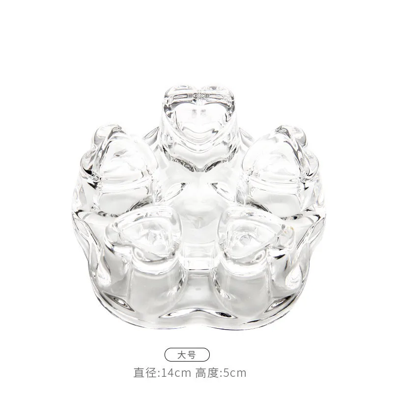 Creative Heart-Shaped Glass Vase, Small Circular Tea Pot With Heating Base Accessories, Used For Weddings Or Decoration