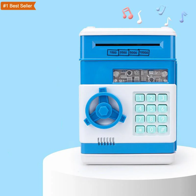 Kids Birthday Gift Electronic Bank Safe Money Box Tirelire For Children Digital Coins Cash Saving Safe Deposit ATM Machine