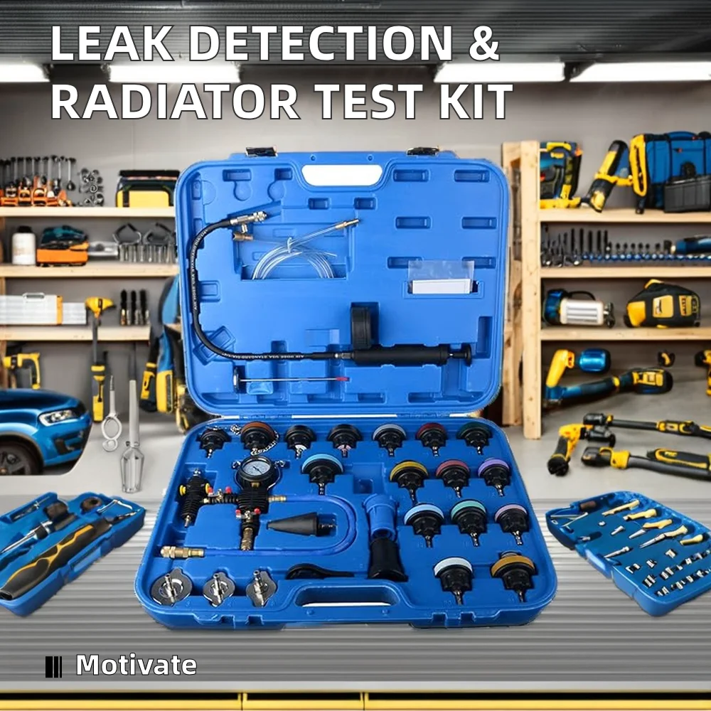 28pcs Car Water Tank Leak Detector  Radiator Pump Pressure Tester Kit Cooling System Coolant Vacuum Purge SetM Customized