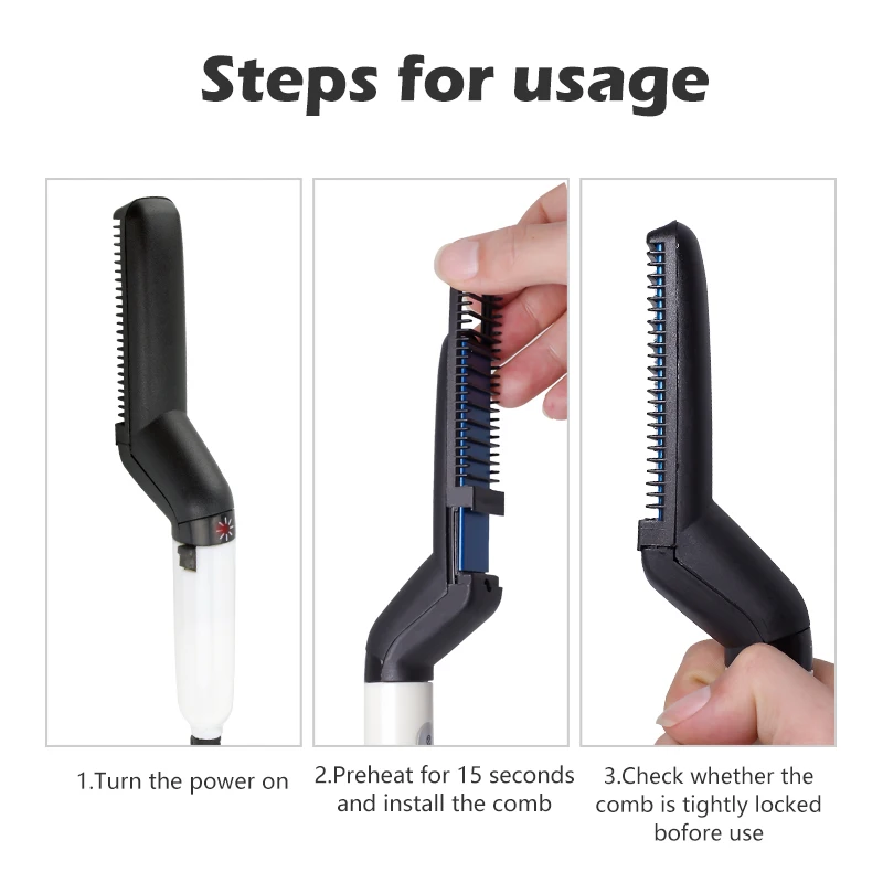 Hot Selling Hair Curling Brush Beard Straightener For Men Styler