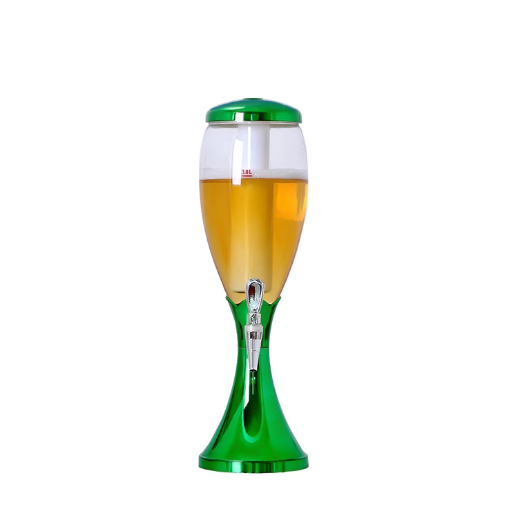 Wholesale 1.5L 3L Led Lighted Beer And Wine Dispenser Plastic Beer Cooler Dispenser Bar Juice Beer Tower