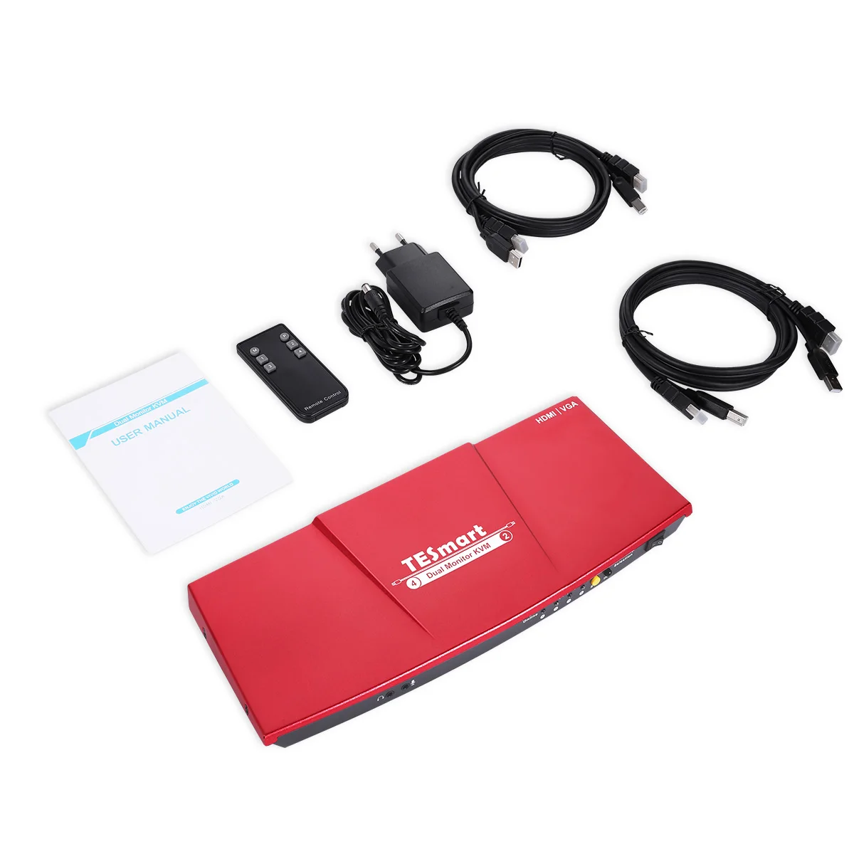 4x2 квм-переключатель, двойной монитор, 4kusb, 2 порта, поддержка 2 компьютеров, 2 монитора