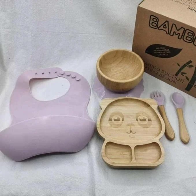 Custom Eco-friendly baby plate Bamboo baby plate Children tableware animal dish Bamboo plate