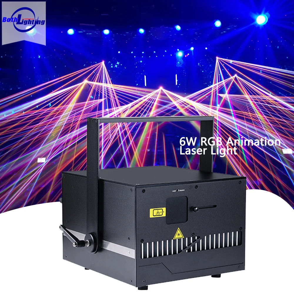 Both Lighting 6W RGB Animation Laser Light air cooling + TEC cooling DMX/SOUND/AUTO wedding DJ stage effects wedding dj setups