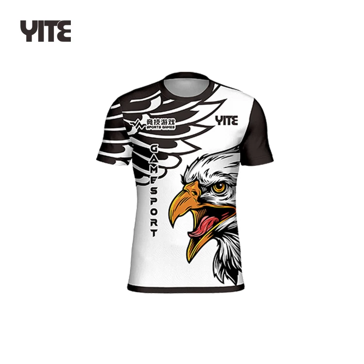 Free Design OEM  Custom All Over Sublimation Printed Esports Jersey Quick Dry Gaming T-shirt