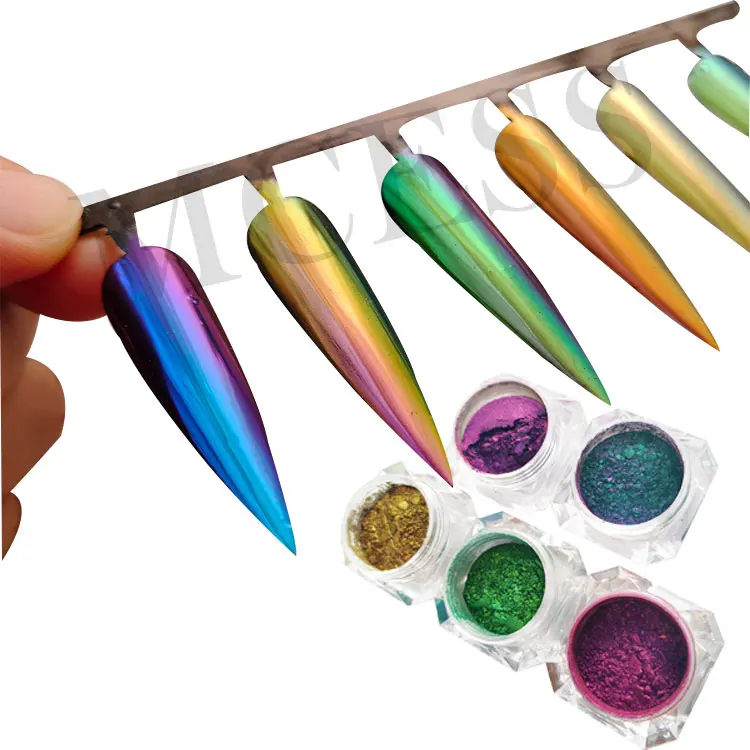 Brand Mcess FREE SAMPLES blue to purple color shifting professional nail art mica powder epoxy resin dye pearl pigment