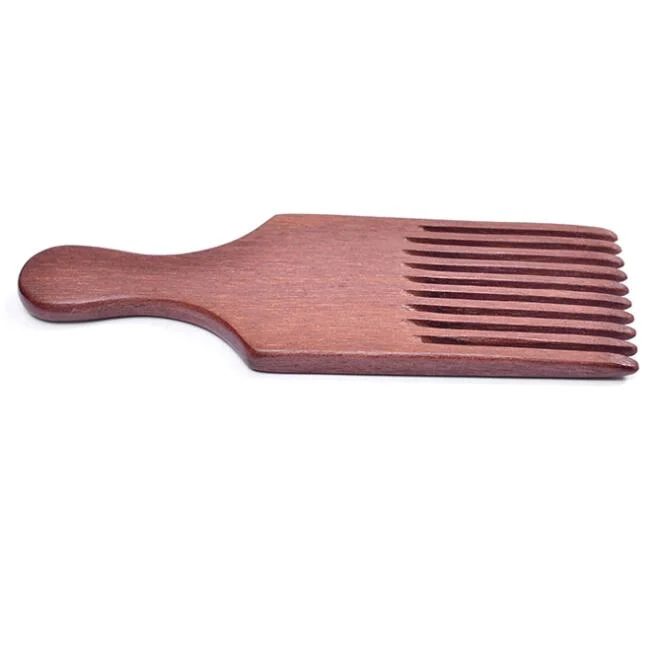 Wholesale Professional Custom Logo Bamboo Wide Tooth Afro Pick Hair Grooming Wooden Comb For Men