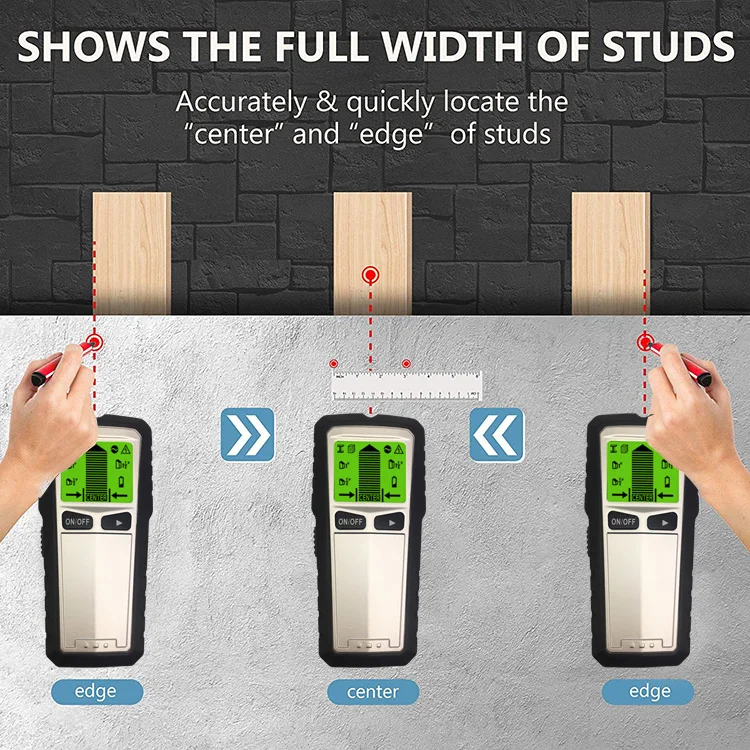  Metal Rebar Wood Live Wire Stud Center Finder Wall Detector LCD Screen wall scanner
