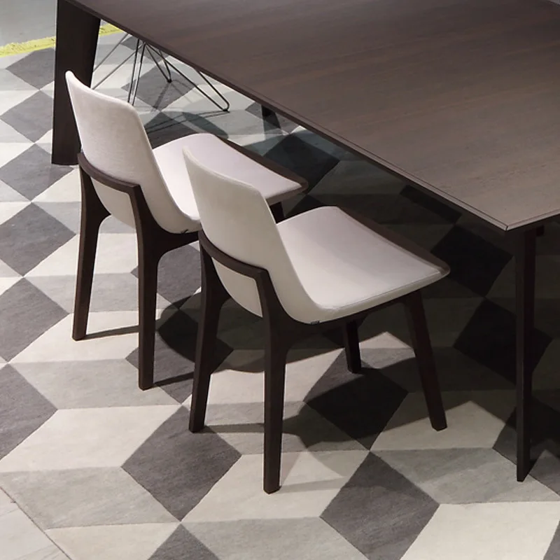 Деревянный кожаный обеденный стул для ресторана, столовой, гостиницы