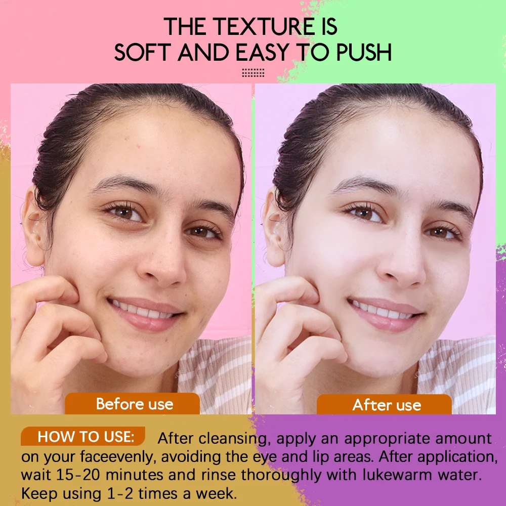 Skin Care Rose Turmeric Matcha Eggplant Pink Whitening Acne Christmas Gift Mud Clay Mask Set With Hair Band&Brush