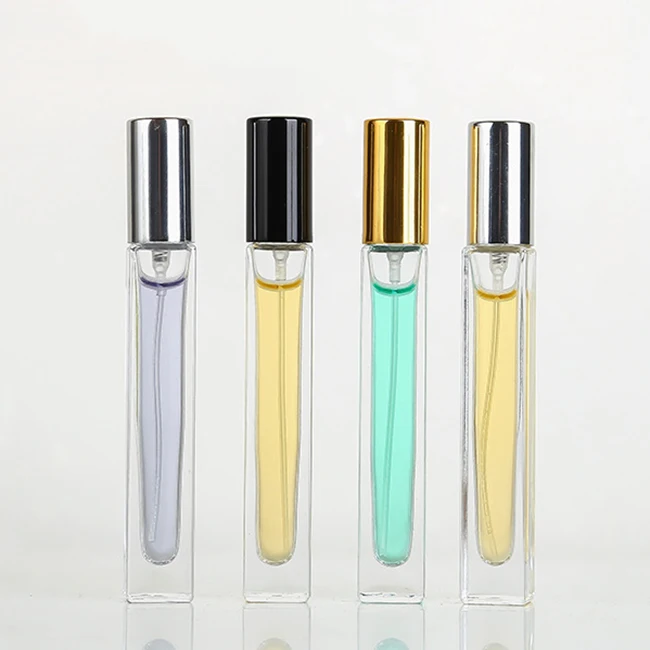 Wholesale Luxury Clear Empty Square Thick wall Square 10ml 10 ml Glass Perfume Bottle With Spray Pump