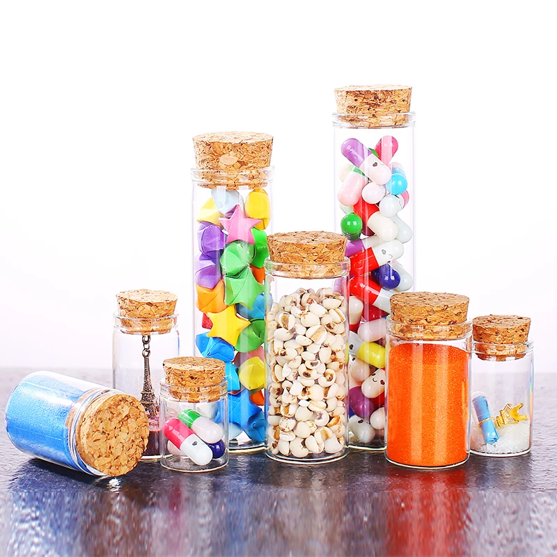 30mm Colorful Match Sticks Glass Jar Bottle Matches Wooden Matchsticks Bottle with Cork