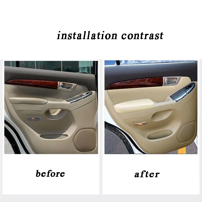 car interior door armrest cover door board pad protector for toyota land cruiser prado 2003 2004 2005 2006 j120 lc120 accessory